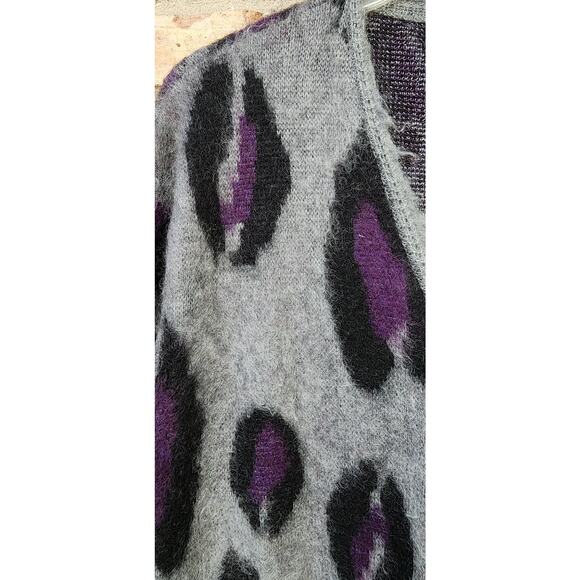 Needles Leopard Print Mohair Long Cardigan Medium - Picture 9 of 11